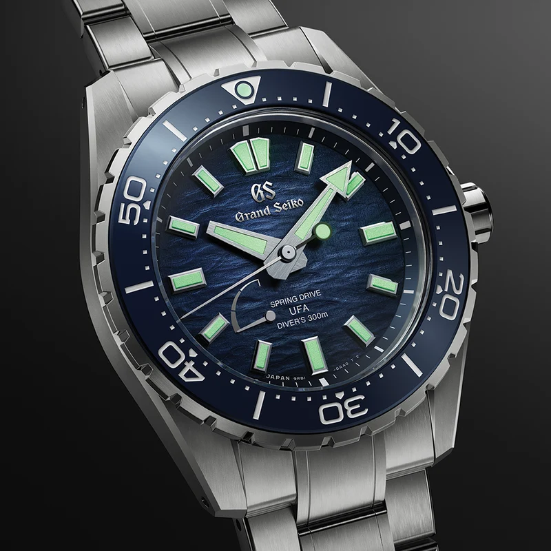 SLGB023 Spring Drive UFA Ushio 300 Diver 40.8mm - Blue on Bracelet