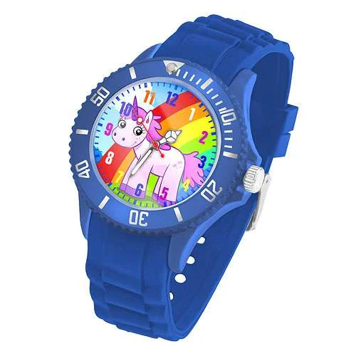Bunte Kinder Armbanduhr Silikon Einhorn Uhr Lernuhr