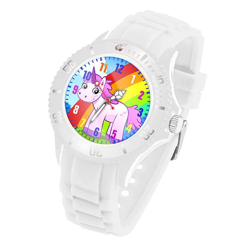 Bunte Kinder Armbanduhr Silikon Einhorn Uhr Lernuhr