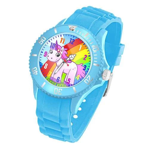 Bunte Kinder Armbanduhr Silikon Einhorn Uhr Lernuhr