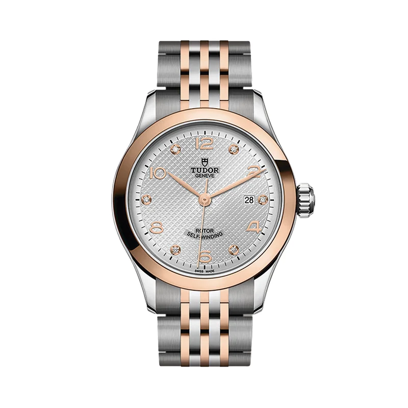 1926 Rose Gold Two-Tone 28mm - Silver, Diamond-Set on Bracelet