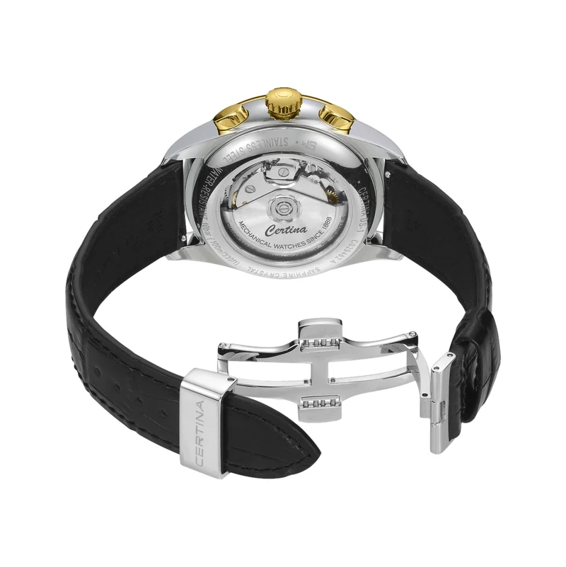 DS-1 Chrono Automatic Yellow PVD Two-Tone 42mm - Black on Leather Strap