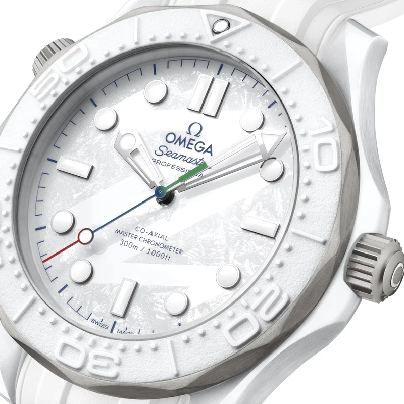 Seamaster Diver 300M Paralympic Milano Cortina 2026 43.5mm - White on Rubber Strap
