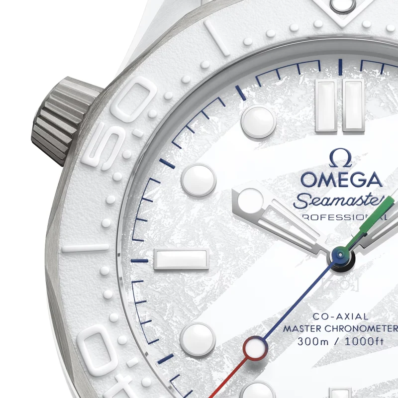 Seamaster Diver 300M Paralympic Milano Cortina 2026 43.5mm - White on Rubber Strap