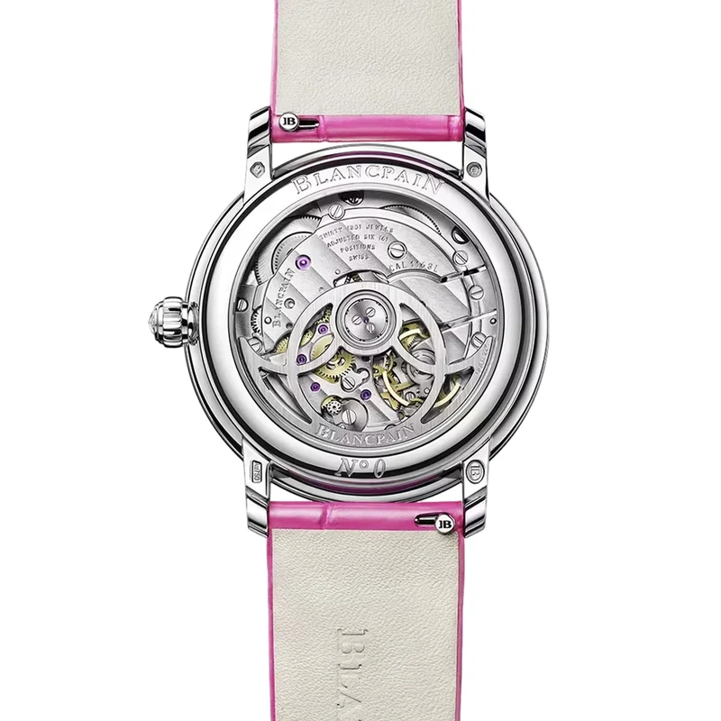 Ladybird Colors Phases de Lune 34.9mm - White Mother of Pearl w/ Diamonds on Leather Strap