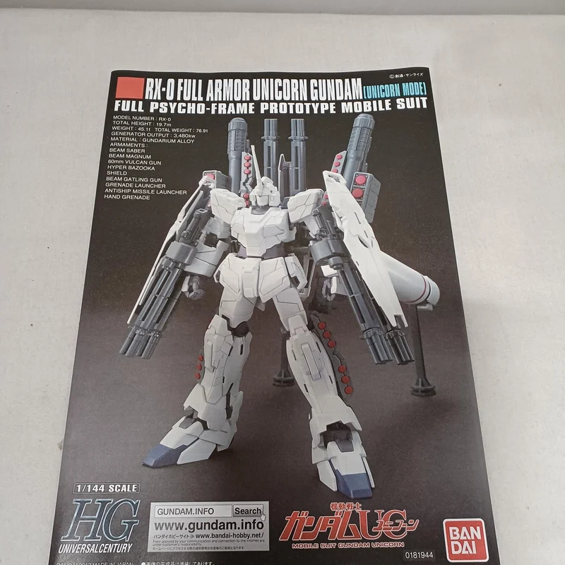 BANDAI RX-0 Full Armor Unicorn Gundam (Unicorn Mode 1/144 HGUC Theater Limited Pearl Clear Ver.)