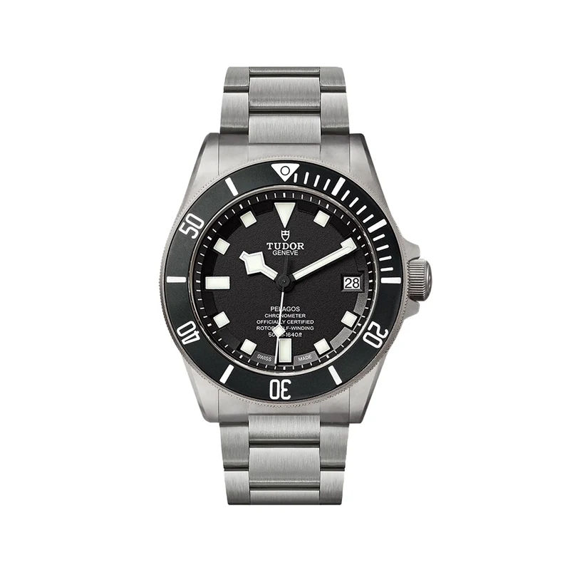 Pelagos Titanium 42mm - Black, Ceramic Bezel on Bracelet w/ Extra Rubber Strap