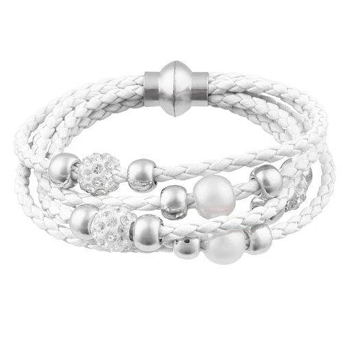Damen Schmuck Armband geflochten Shamballa und Perlen Kugeln
