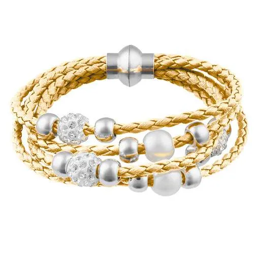 Damen Schmuck Armband geflochten Shamballa und Perlen Kugeln