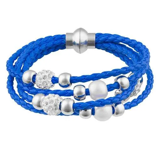 Damen Schmuck Armband geflochten Shamballa und Perlen Kugeln