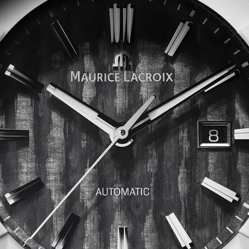 Aikonic Automatic 43mm - Black Carbon on White and Black Rubber Strap