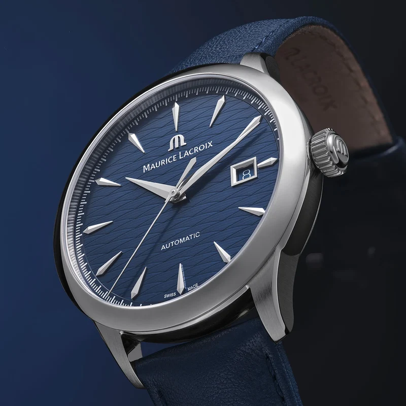 1975 Automatic Vagues Du Jura Limited Edition 40mm - Blue on Leather Strap
