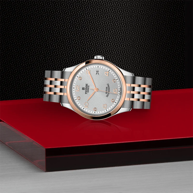 1926 Rose Gold Two-Tone 36mm - Silver, Diamond-Set on Bracelet