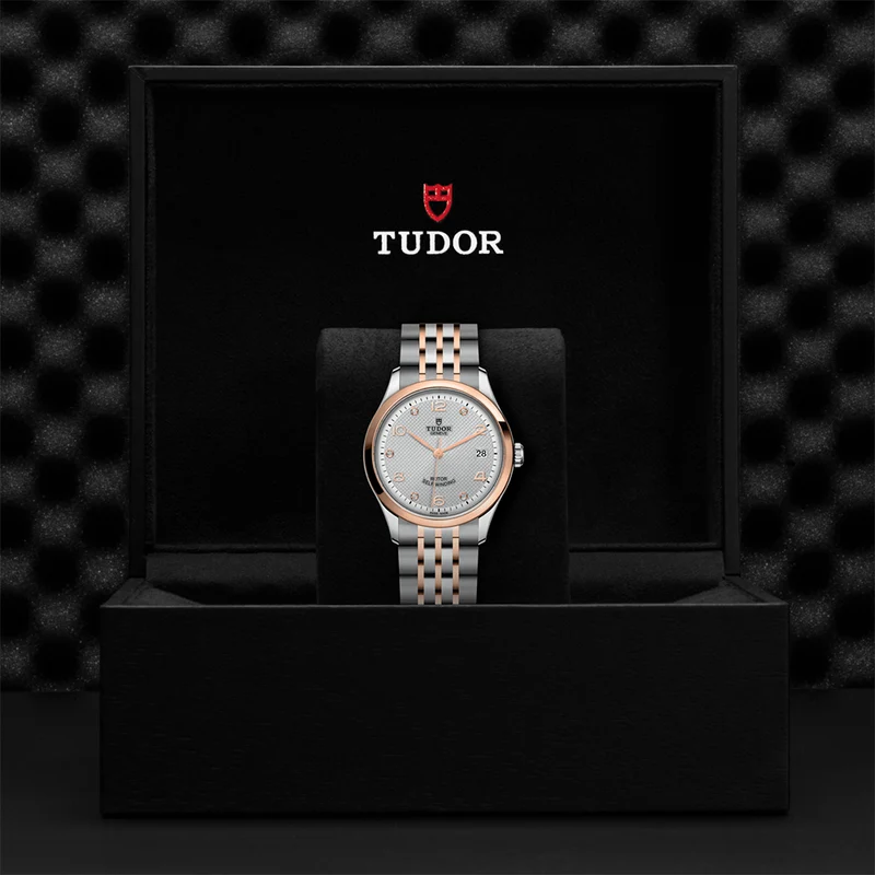 1926 Rose Gold Two-Tone 36mm - Silver, Diamond-Set on Bracelet