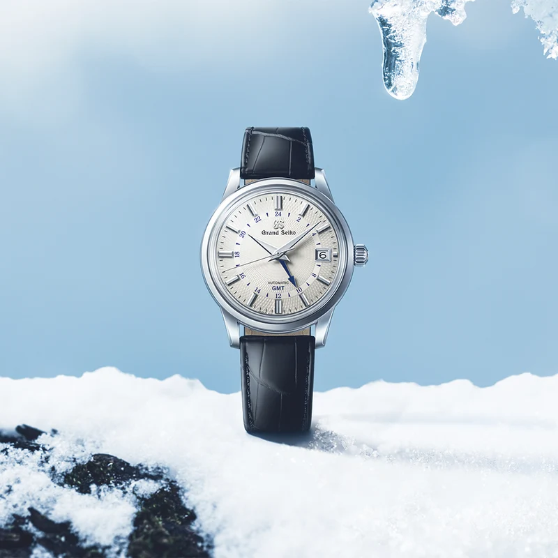 SBGM255 Elegance Automatic Mechanical GMT 39.5mm - White on Leather Strap