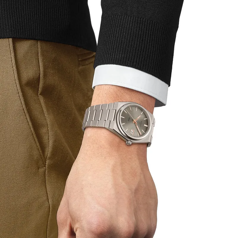 PRX Powermatic 80 Titanium 38mm - Anthracite w/ Rose Gold Colored Accents on Bracelet