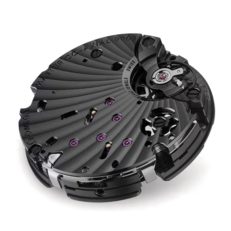 Speedmaster Dark Side of the Moon Black Ceramic 44.25mm - Full Black w/ Red Seconds Hand on Rubber Strap