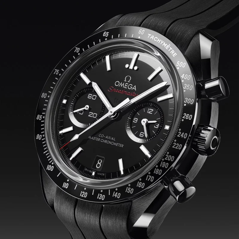 Speedmaster Dark Side of the Moon Black Ceramic 44.25mm - Black on Rubber Strap