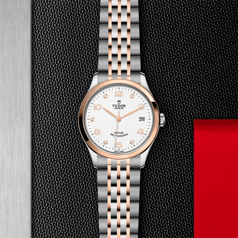 1926 Rose Gold Two-Tone 36mm - White, Diamond-Set on Bracelet