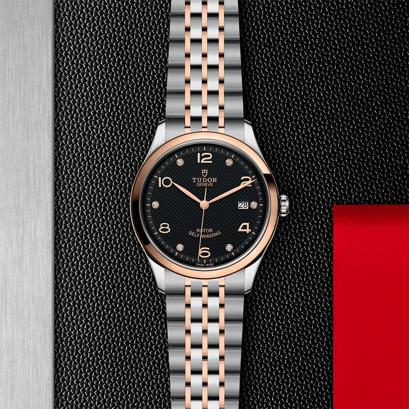 1926 Rose Gold Two-Tone 39mm - Black, Diamond-Set on Bracelet
