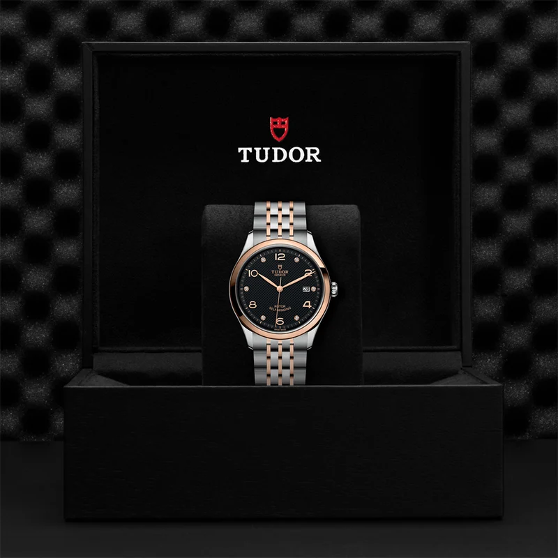 1926 Rose Gold Two-Tone 39mm - Black, Diamond-Set on Bracelet