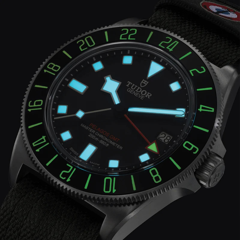 Pelagos FXD GMT Titanium 42mm - Black on Fabric Strap