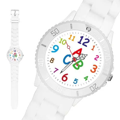 Bunte Silikonuhr Kinder Armbanduhr Schüler Schulanfang Lernuhr Zahlen Uhr