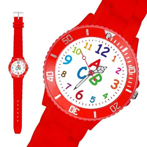 Bunte Silikonuhr Kinder Armbanduhr Schüler Schulanfang Lernuhr Zahlen Uhr