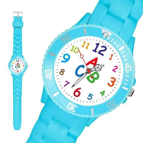 Bunte Silikonuhr Kinder Armbanduhr Schüler Schulanfang Lernuhr Zahlen Uhr