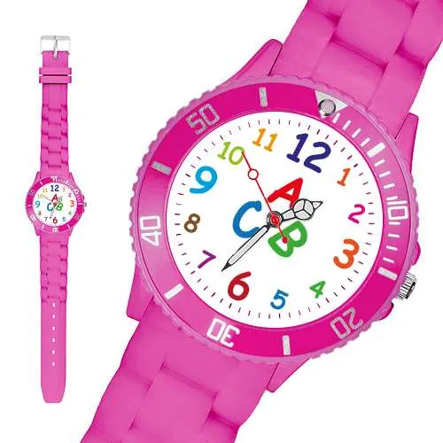 Bunte Silikonuhr Kinder Armbanduhr Schüler Schulanfang Lernuhr Zahlen Uhr