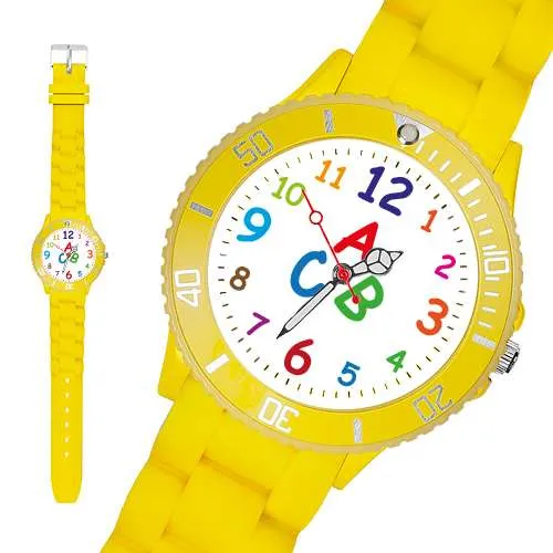 Bunte Silikonuhr Kinder Armbanduhr Schüler Schulanfang Lernuhr Zahlen Uhr