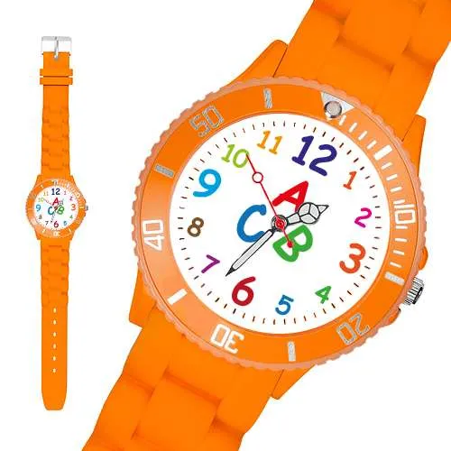 Bunte Silikonuhr Kinder Armbanduhr Schüler Schulanfang Lernuhr Zahlen Uhr