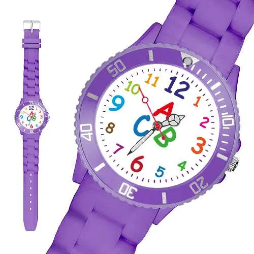 Bunte Silikonuhr Kinder Armbanduhr Schüler Schulanfang Lernuhr Zahlen Uhr
