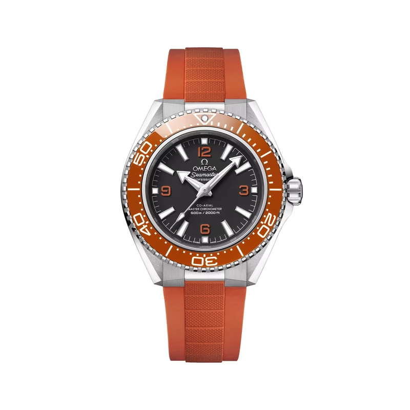 Seamaster Planet Ocean 600M 42mm - Black and Orange on Orange Rubber Strap