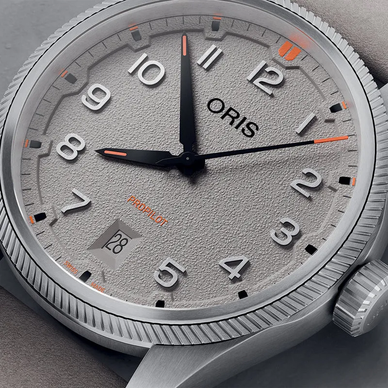 ProPilot Date 41mm - Chalk Grey on Leather Strap