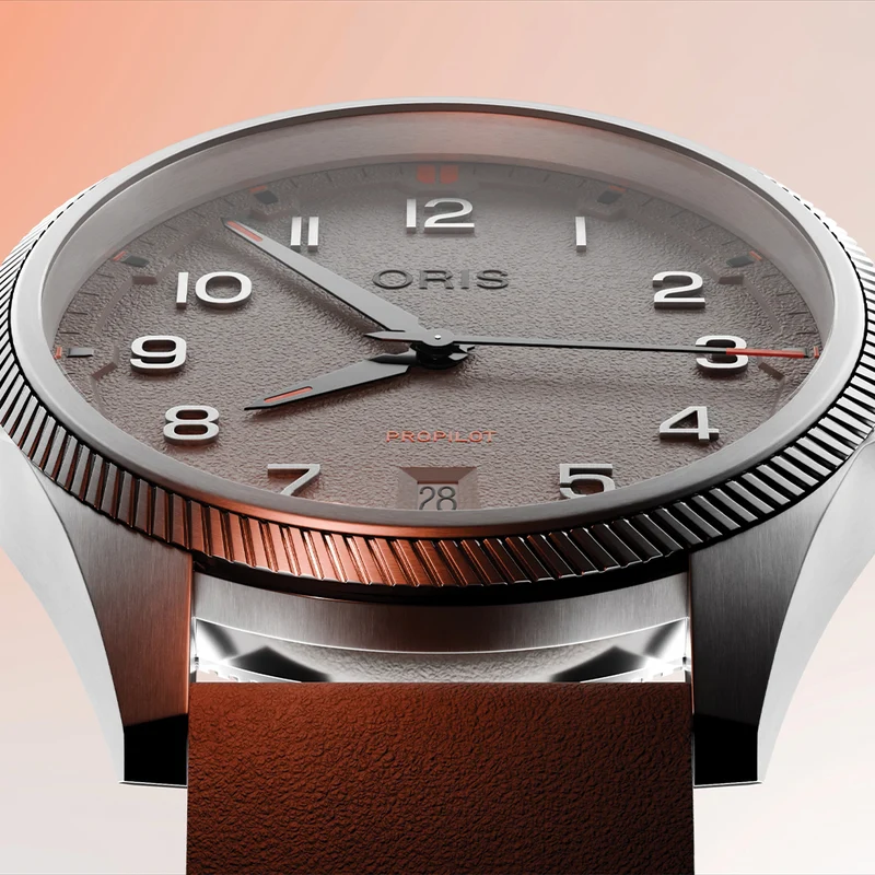 ProPilot Date 41mm - Chalk Grey on Leather Strap