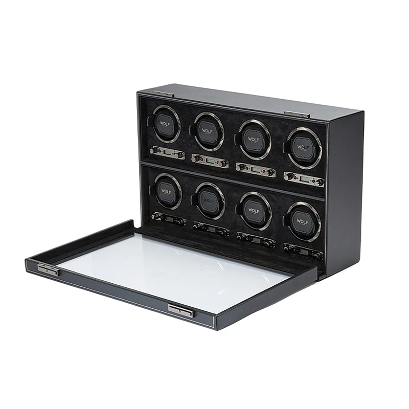 British Racing 8 Piece Watch Winder - Black