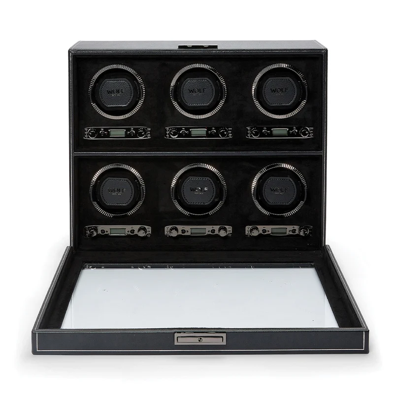 British Racing 6 Piece Watch Winder - Black