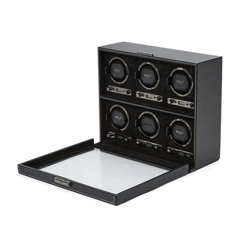 British Racing 6 Piece Watch Winder - Black