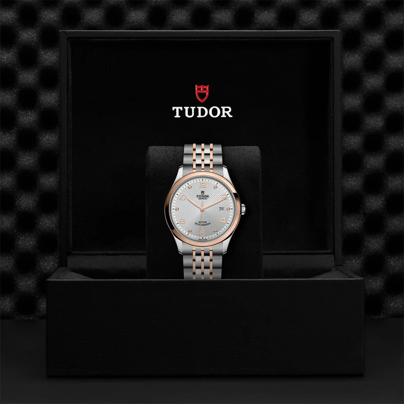 1926 Rose Gold Two-Tone 41mm - Silver, Diamond-Set on Bracelet