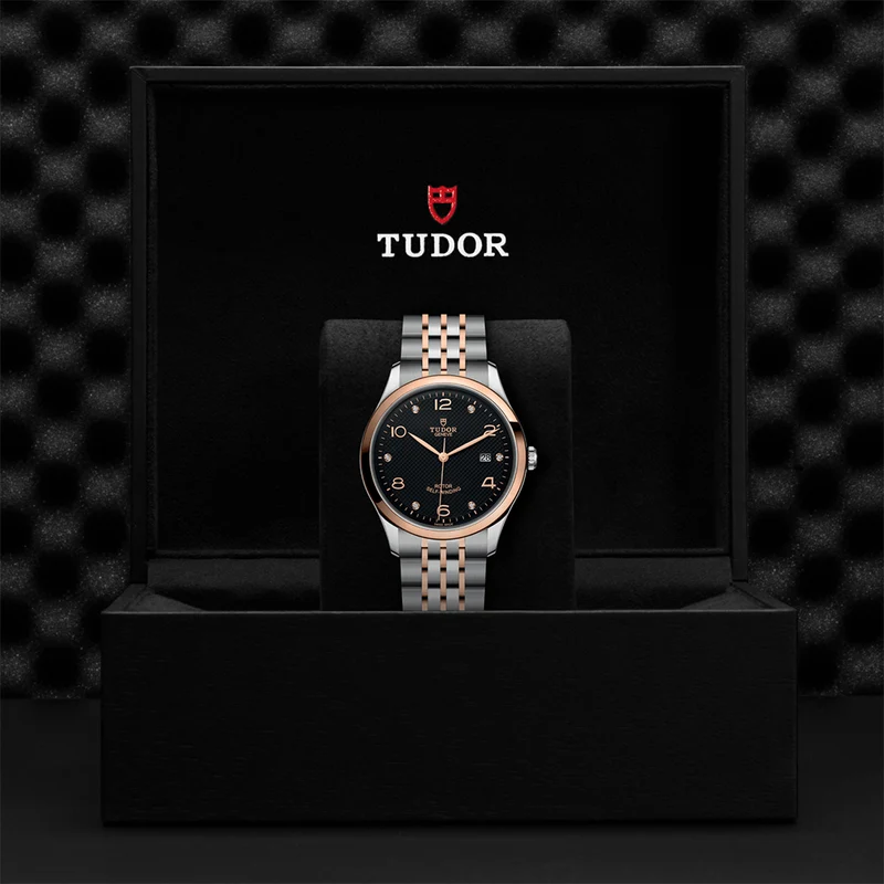 1926 Rose Gold Two-Tone 41mm - Black, Diamond-Set on Bracelet