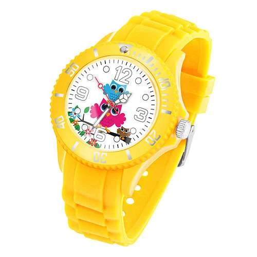 Kinder Uhr Silikon Armbanduhr mit Eulen Motiv