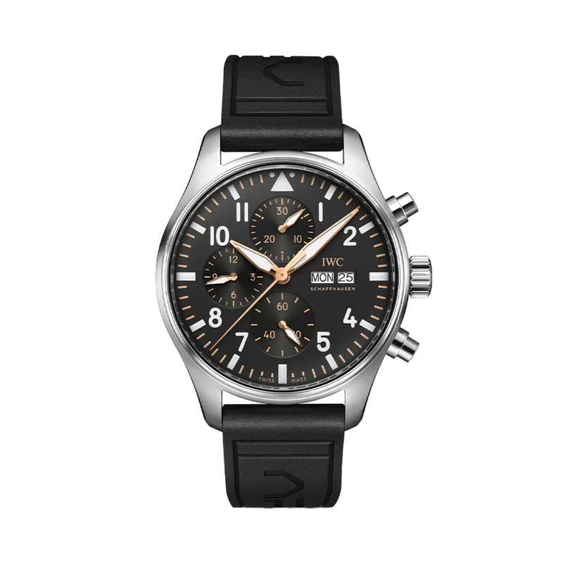 Pilot’s Watch Chronograph APXGP Gold Accents 43mm - Black on Rubber Strap