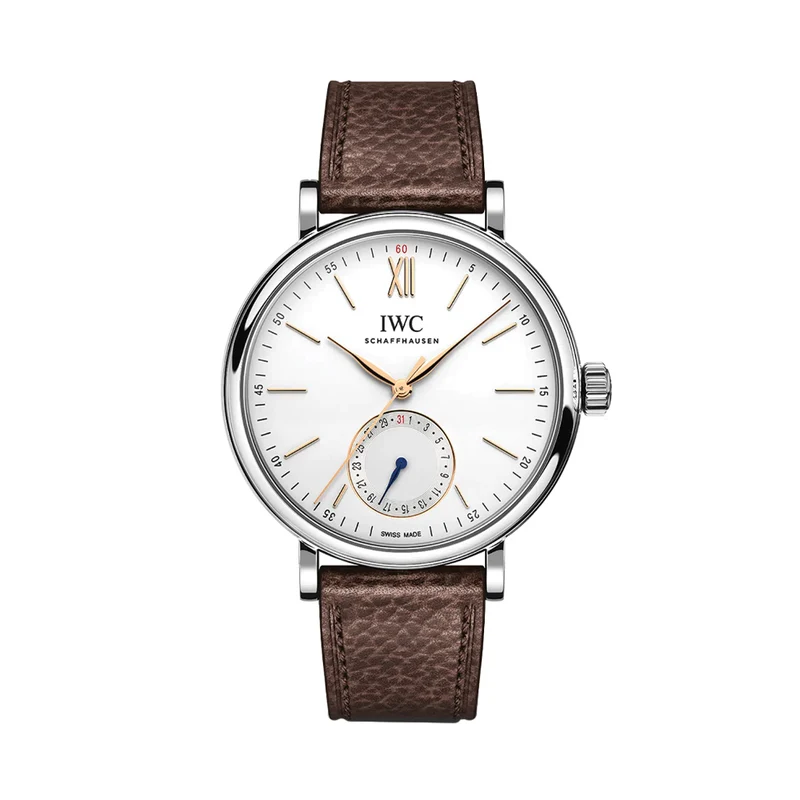 Portofino Pointer Date 39mm - Silver-Plated on Leather Strap