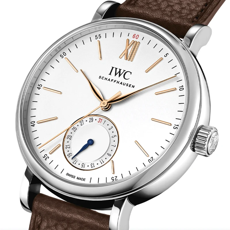 Portofino Pointer Date 39mm - Silver-Plated on Leather Strap