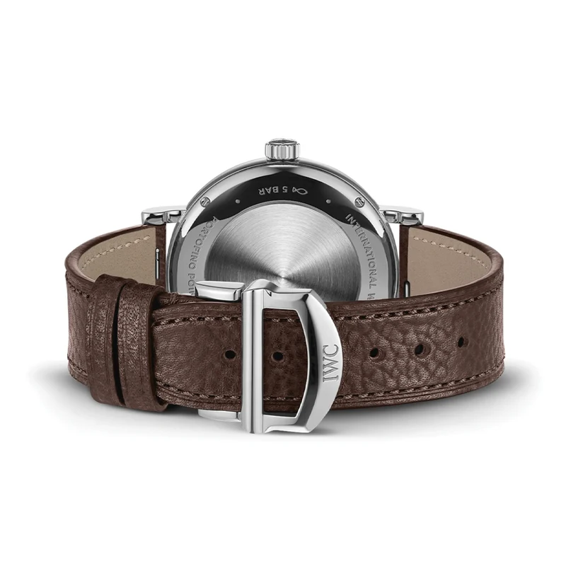 Portofino Pointer Date 39mm - Silver-Plated on Leather Strap