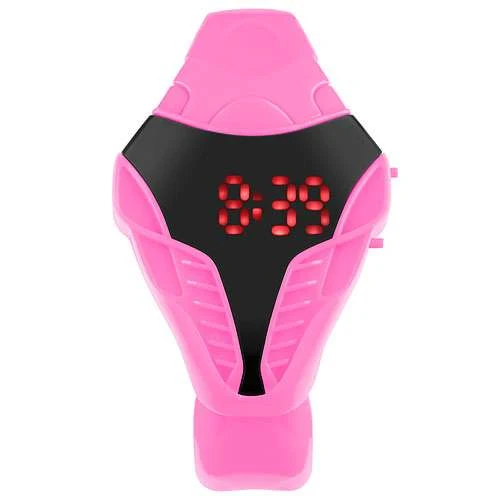 Digitaluhr Armbanduhr mit roten LED Silikon Uhr im Cobra Style