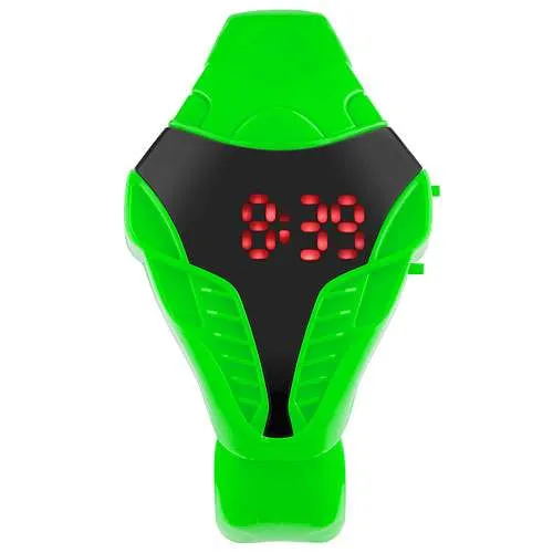 Digitaluhr Armbanduhr mit roten LED Silikon Uhr im Cobra Style
