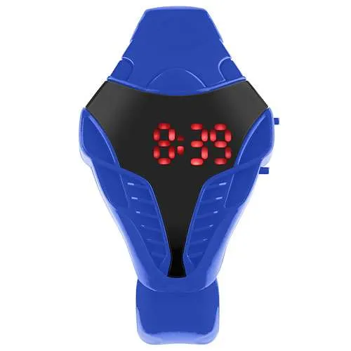 Digitaluhr Armbanduhr mit roten LED Silikon Uhr im Cobra Style