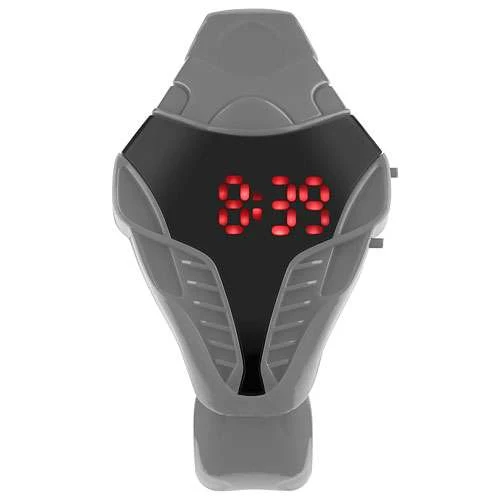 Digitaluhr Armbanduhr mit roten LED Silikon Uhr im Cobra Style